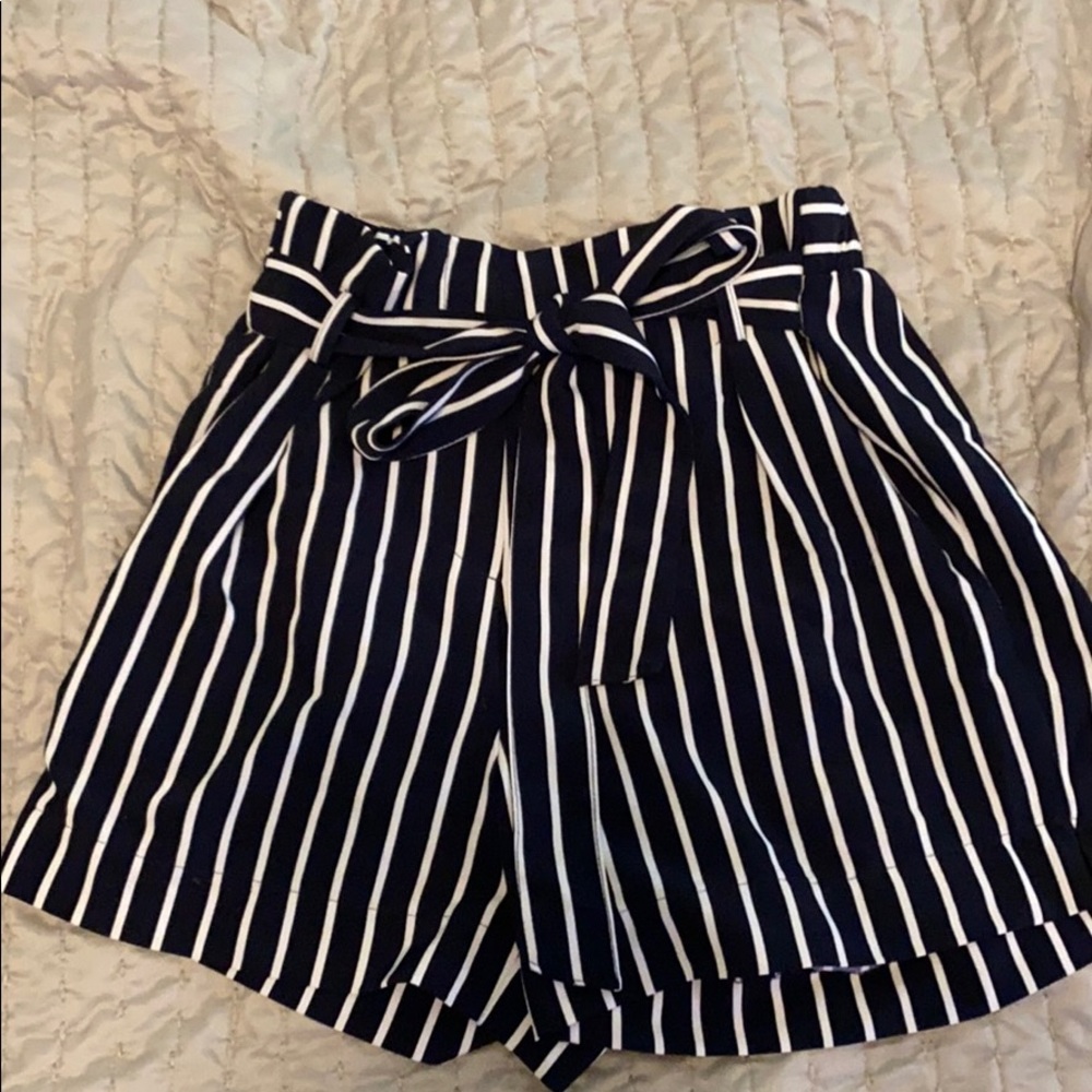 High Rise Fabric Shorts